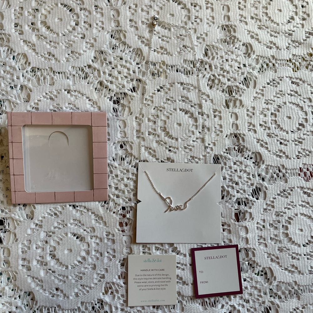 Stella & Dot Silver Love Necklace